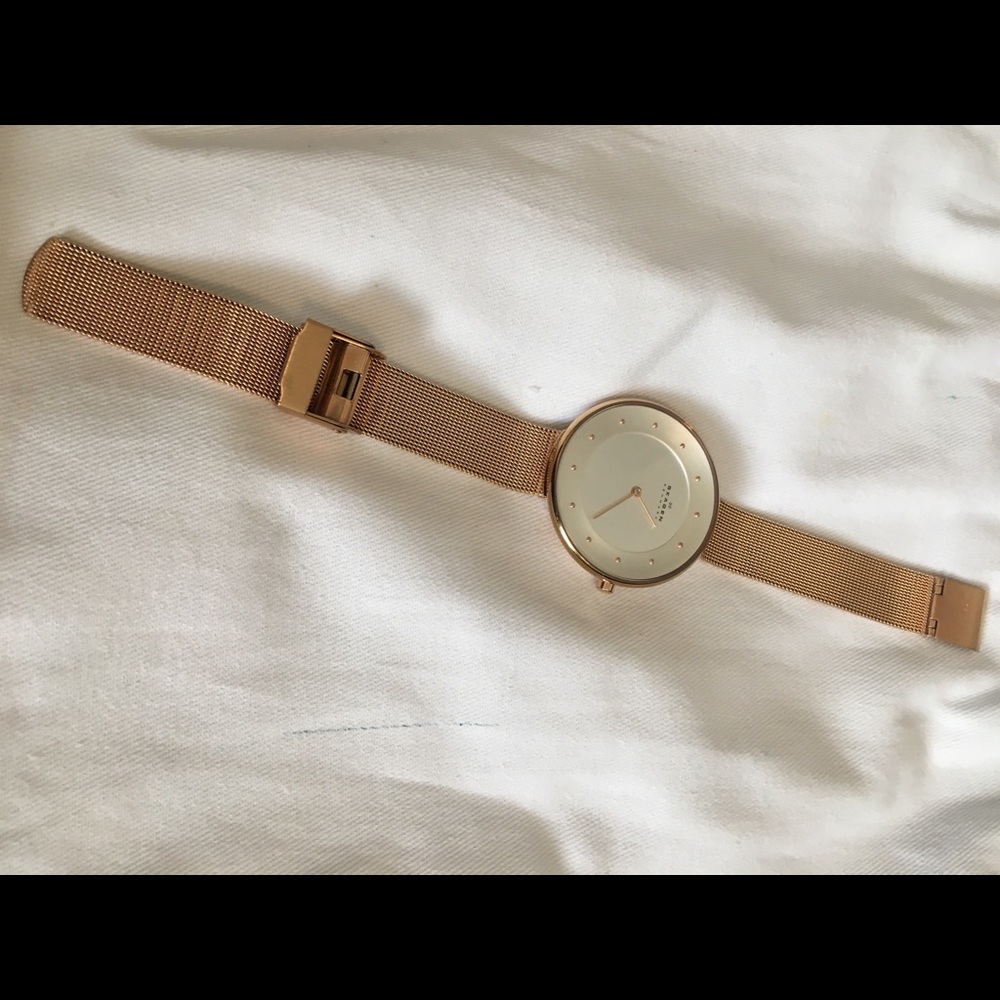 Skagen Rose Gold Stainless Steel Bracelet Watch - Picture 4 of 7